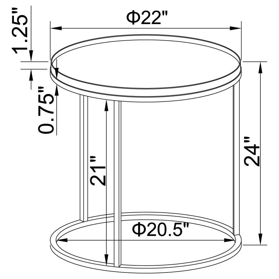 Rodrigo - Round End Table - Weathered Elm and Gunmetal