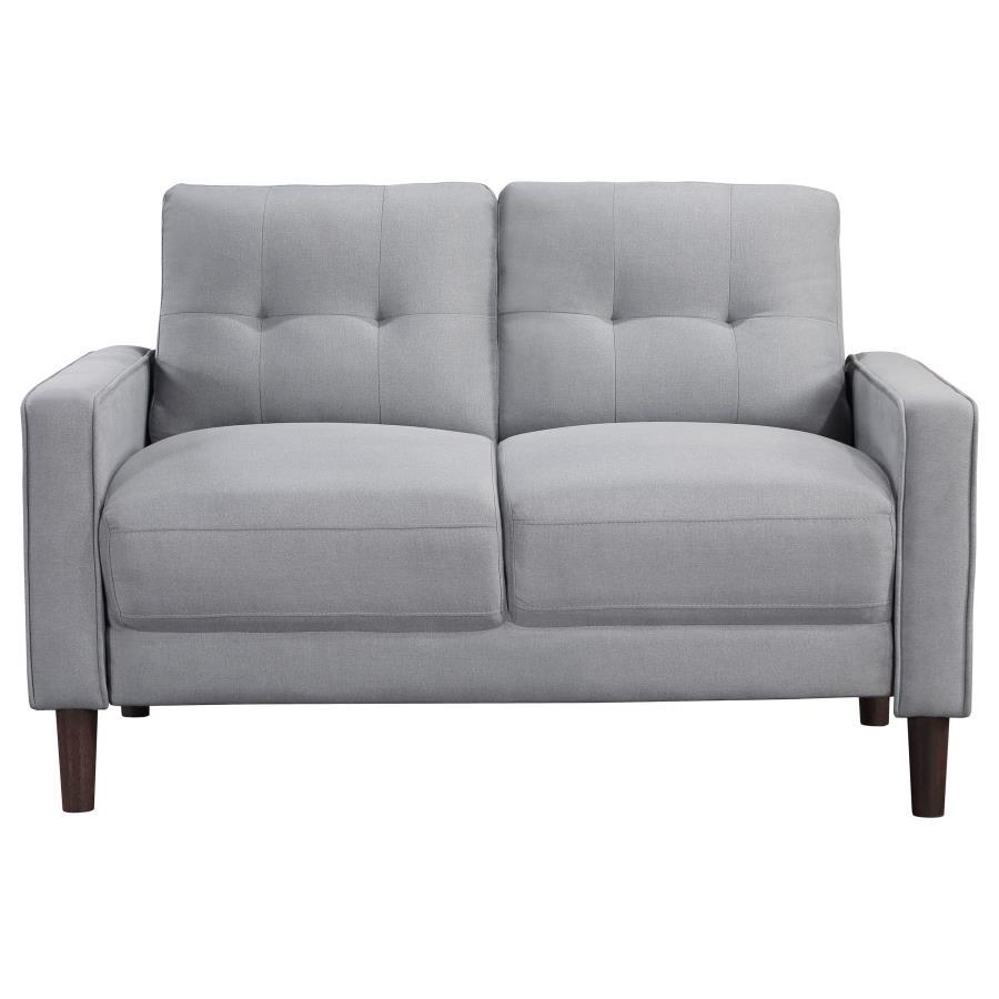 Bowen - Upholstered Track Arms Tufted Loveseat - Grey