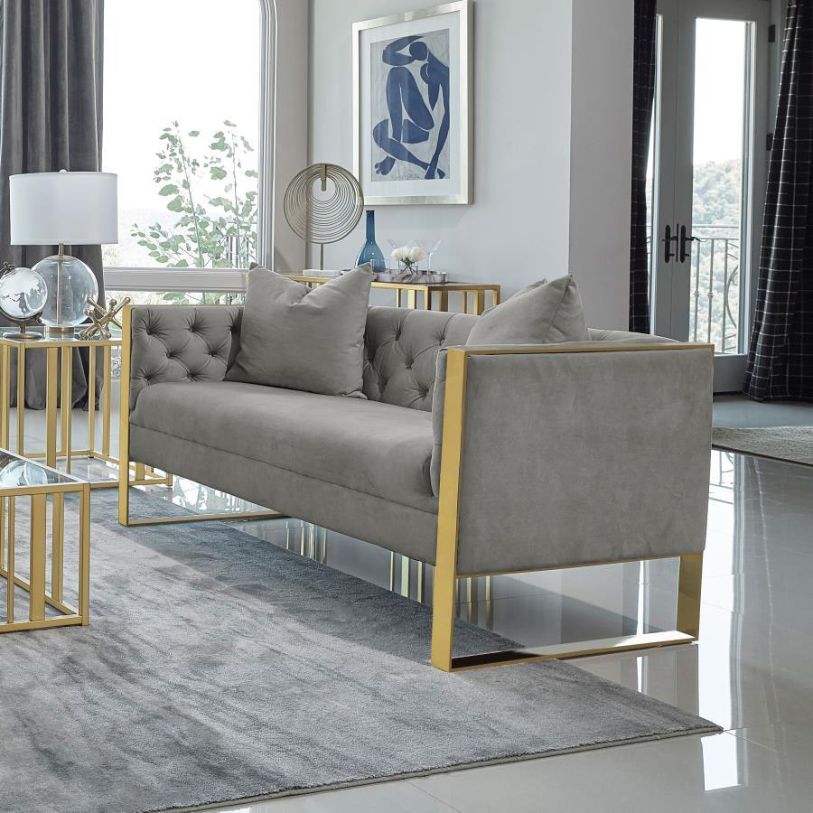 Eastbrook - Tufted Back Loveseat - Grey