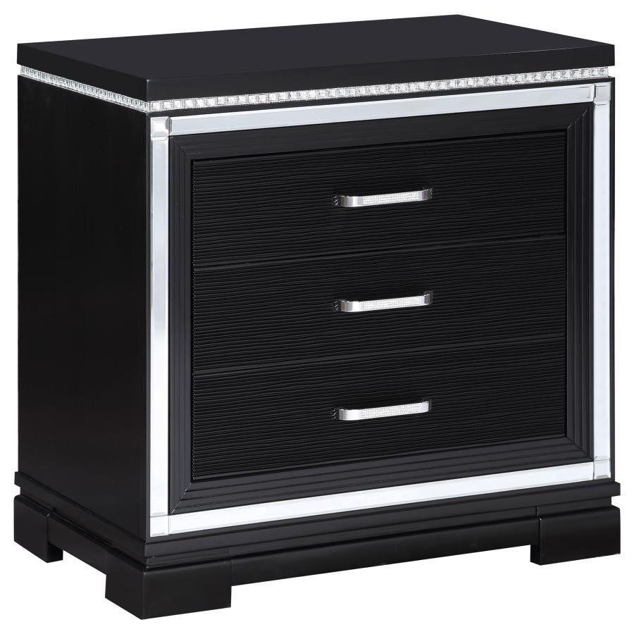 Cappola - Rectangular 2-Drawer Nightstand - Silver and Black