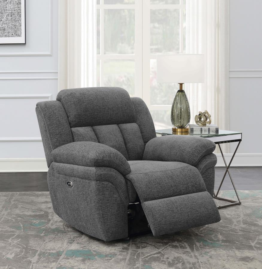 Bahrain - Upholstered Power Glider Recliner - Charcoal