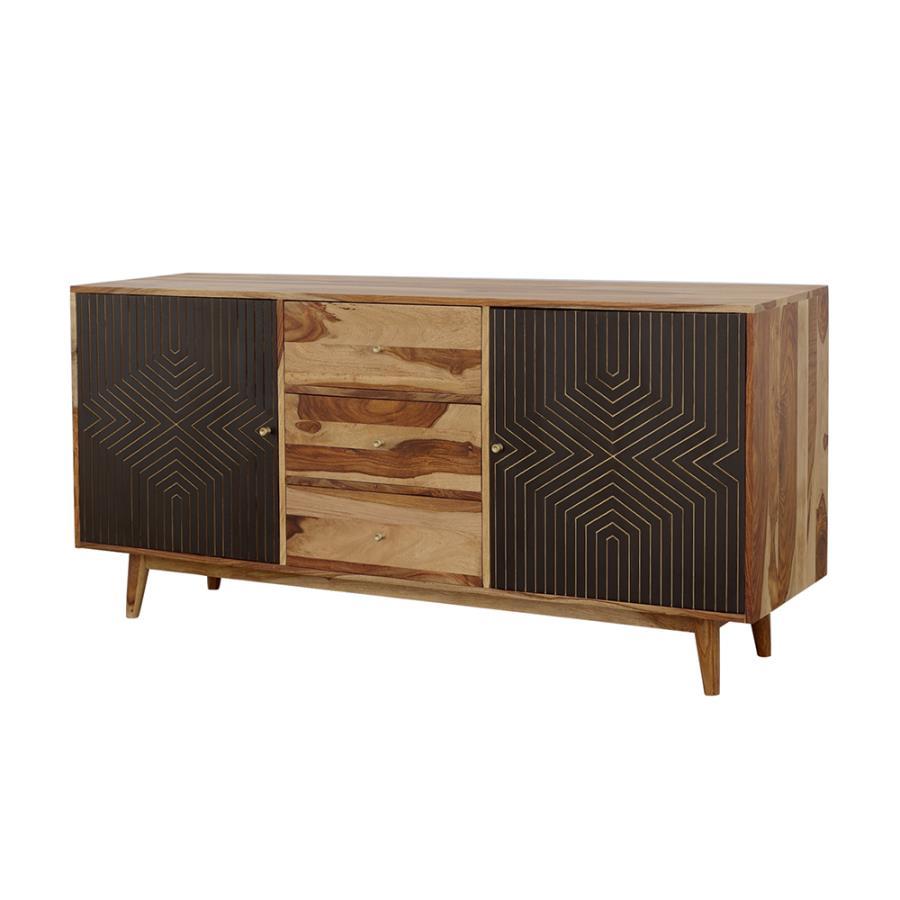 Partridge - Rectangular 2-Door Server - Natural Sheesham and Black