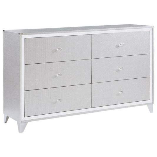Larue - 6-Drawer Dresser - Silver