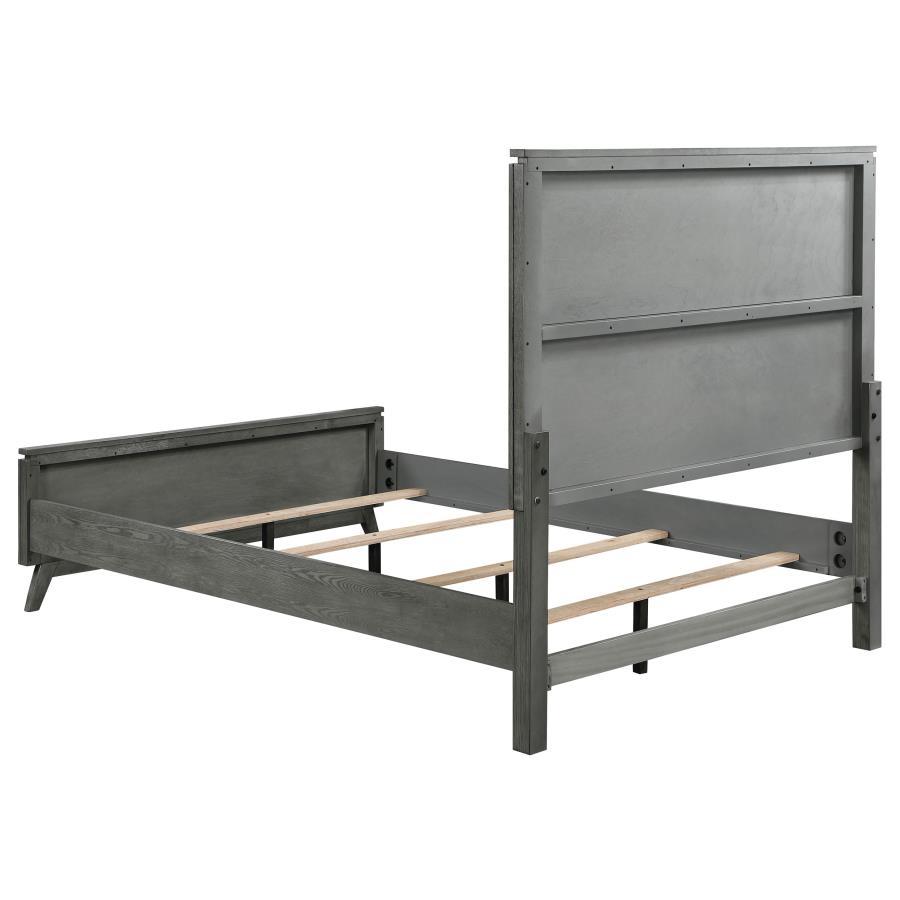 Nathan - 5-Piece California King Bedroom Set - White Marble and Grey