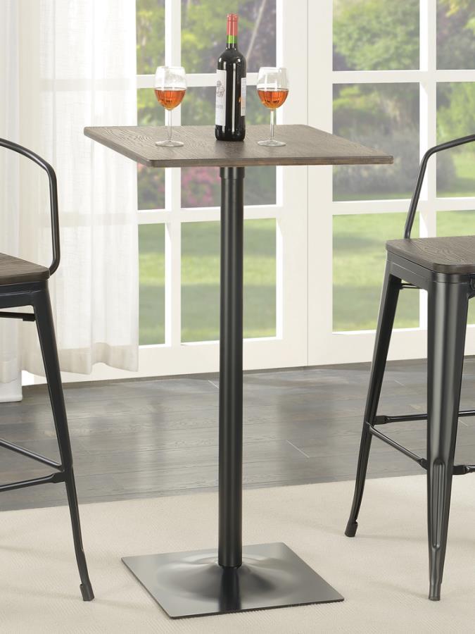 Cavalier - Square Bar Table - Dark Elm and Matte Black