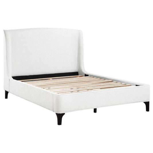 Mosby - Upholstered Curved Headboard Eastern King Platform Bed - White