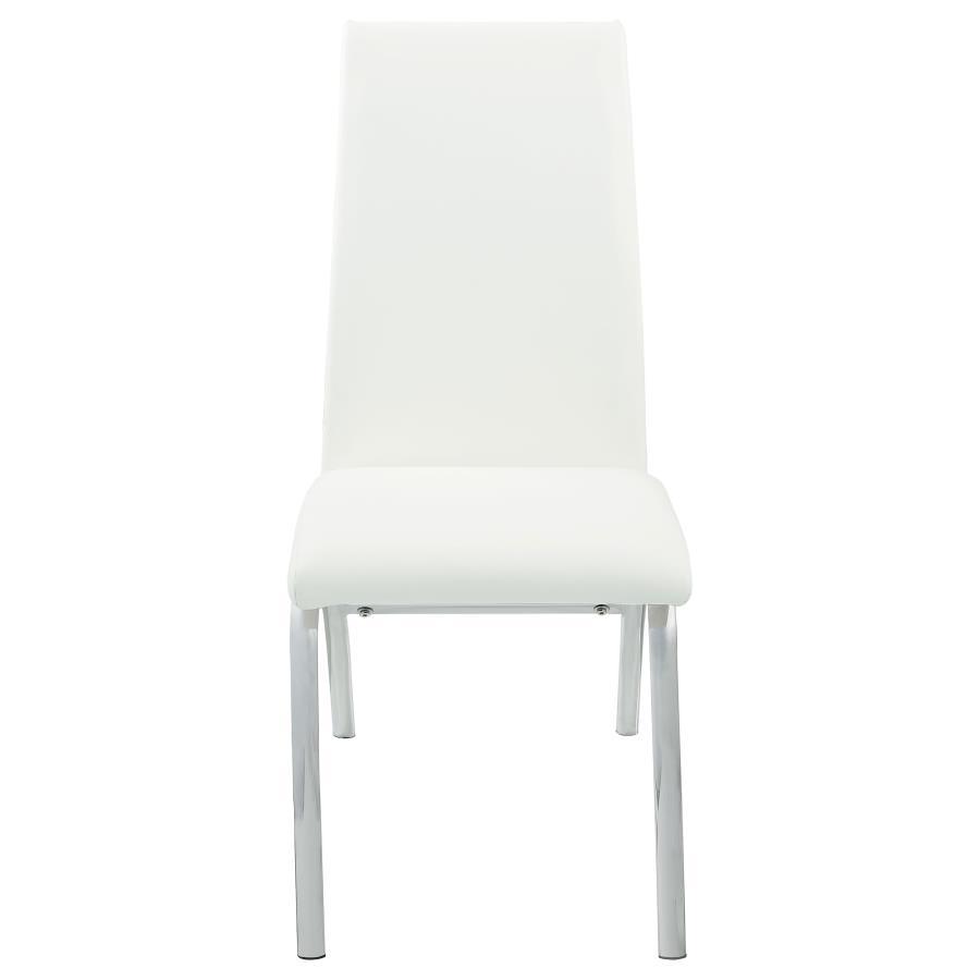 Bishop - Upholstered Side Chairs (Set of 2) - White and Chrome
