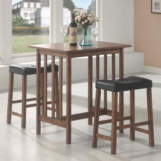 Oleander - 3-Piece Counter Height Set - Nut Brown