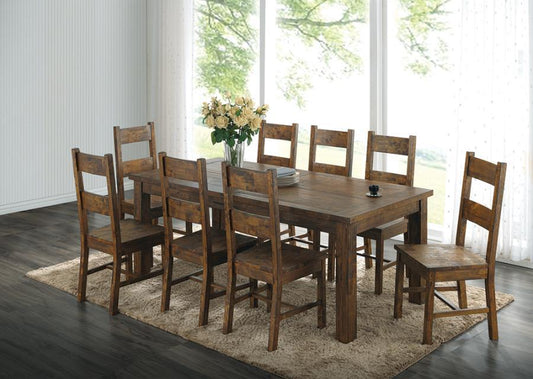 Coleman - 7-Piece Rectangular Dining Set - Rustic Golden Brown - Wood