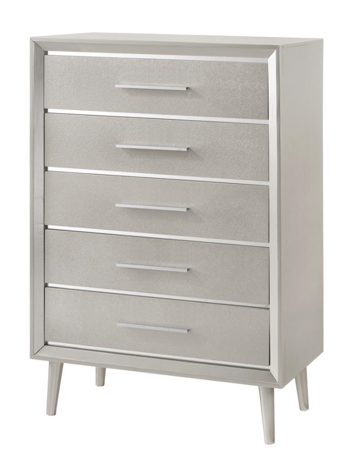 Ramon - 5-Drawer Chest - Metallic Sterling