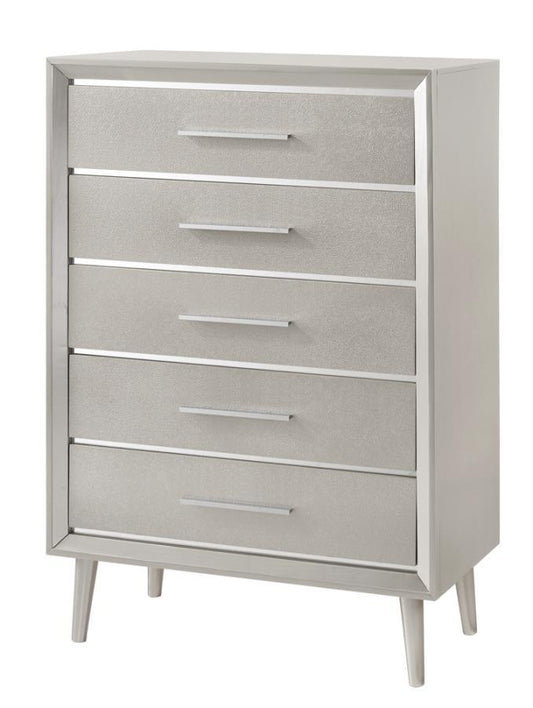 Ramon - 5-Drawer Chest - Metallic Sterling