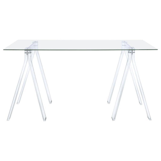 Amaturo - Writing Desk With Glass Top - Clear
