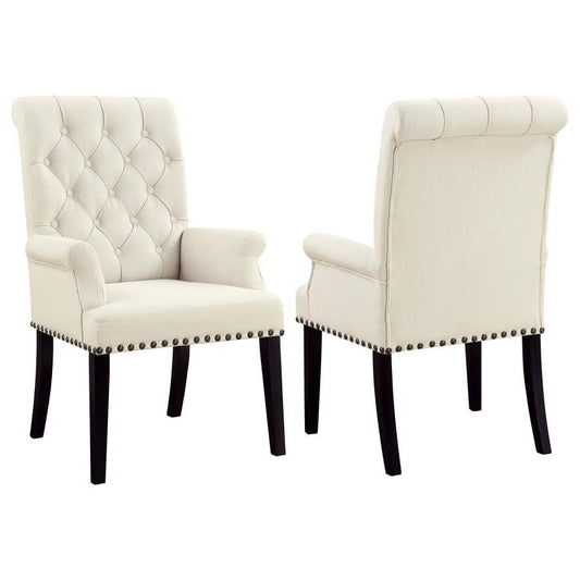 Alana - Tufted Back Upholstered Arm Chair - Beige