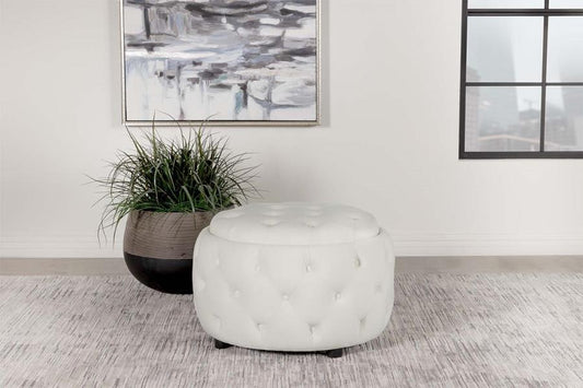 Angelina - Tufted Storage Round Ottoman