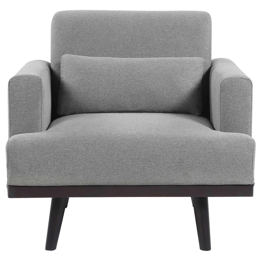 Blake - Upholstered Chair With Track Arms - Sharkskin and Dark Brown