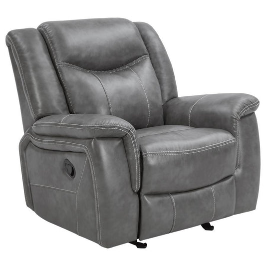 Conrad - Upholstered Motion Glider Recliner - Grey