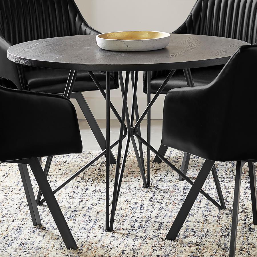 Rennes - Round Table - Black and Gunmetal