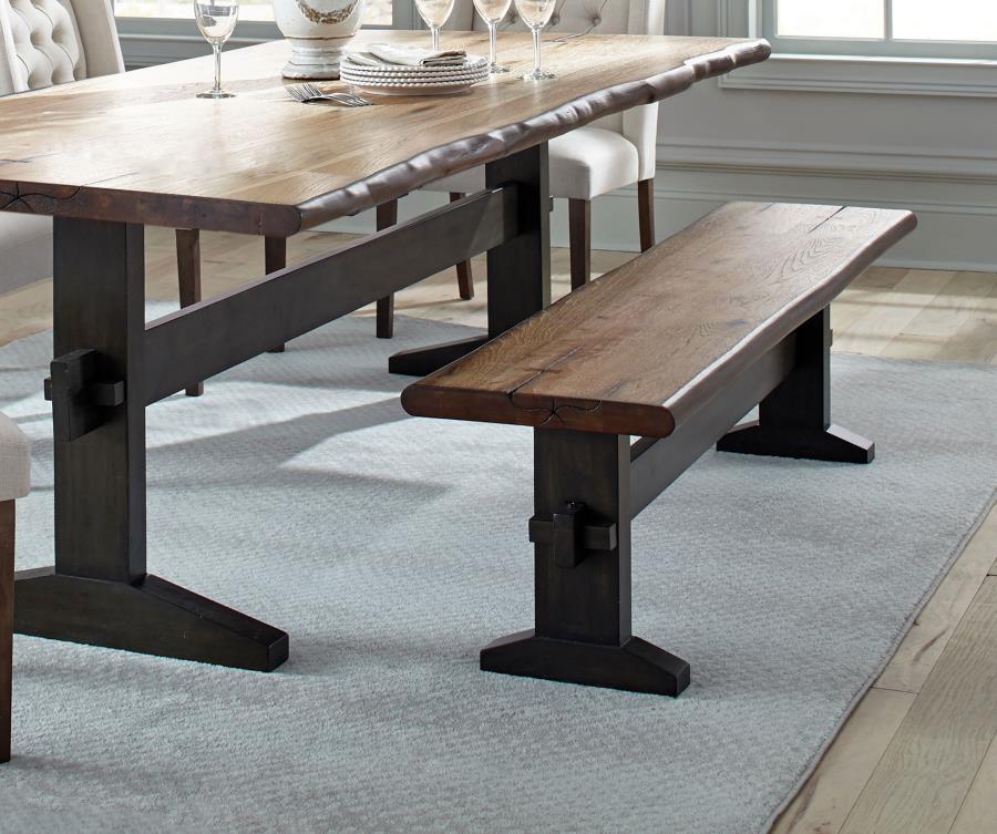 Bexley - Trestle Bench - Natural Honey and Espresso