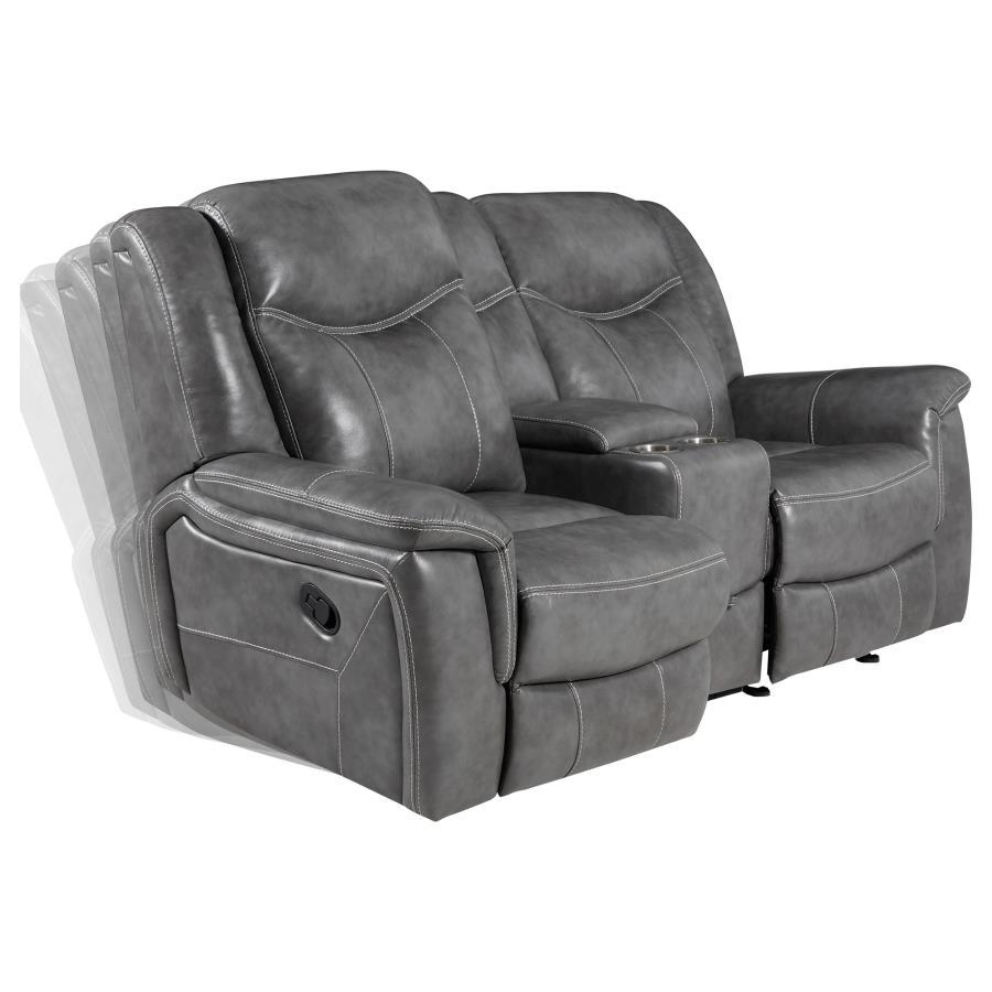 Conrad - Upholstered Motion Loveseat - Cool Grey
