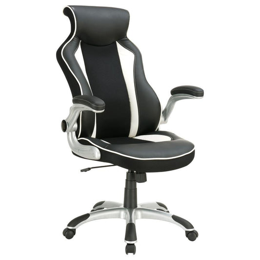 Dustin - Adjustable Height Office Chair - Black and Silver