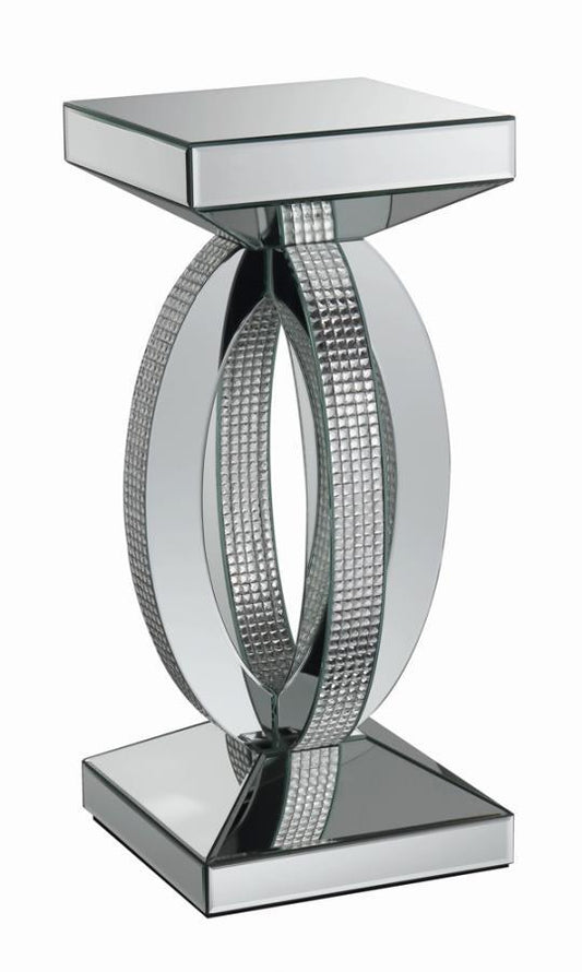 Amalia - Square End Table With Lower Shelf - Clear Mirror