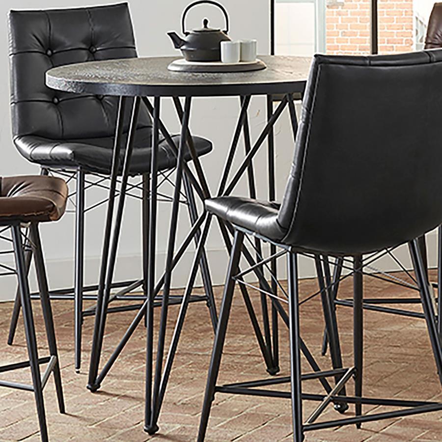 Rennes - Round Counter Table - Black and Gunmetal