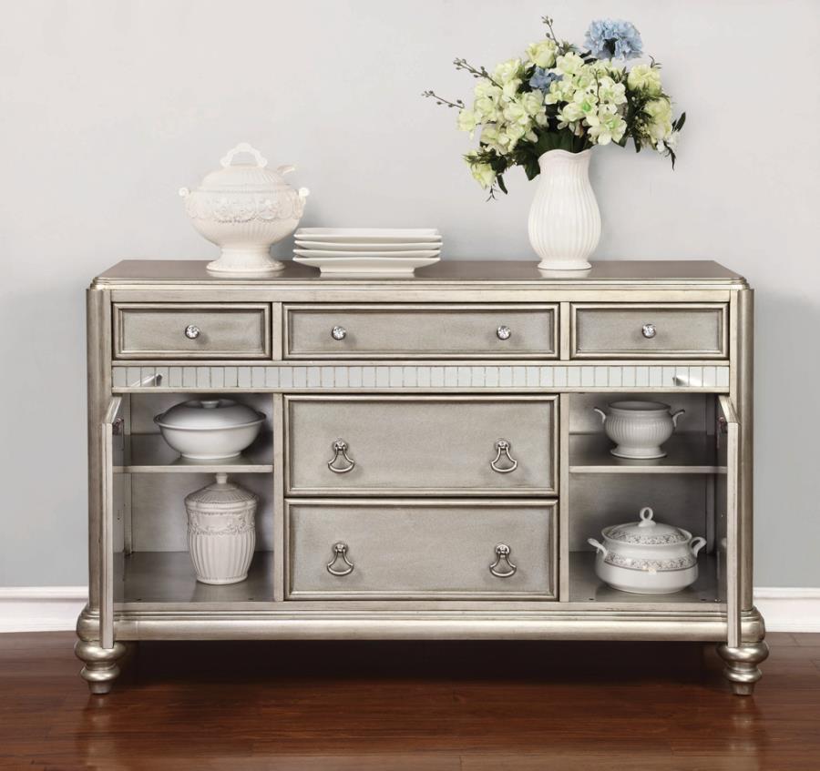 Bling Game - 5-Drawer Dining Server - Metallic Platinum