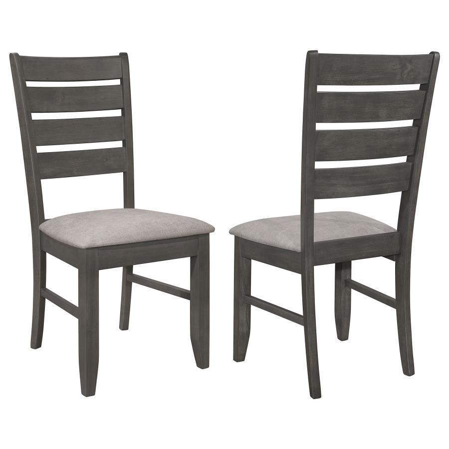 Dalila - Ladder Back Side Chair (Set of 2) - Grey and Dark Grey