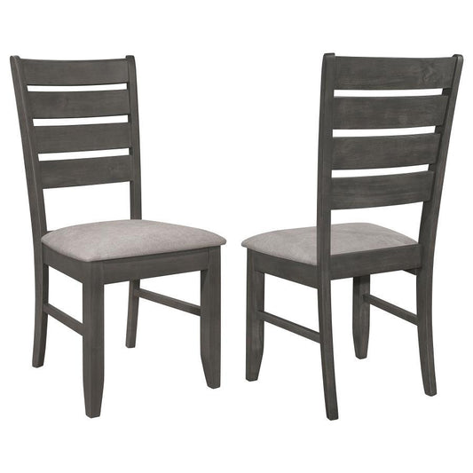Dalila - Ladder Back Side Chair (Set of 2) - Grey and Dark Grey