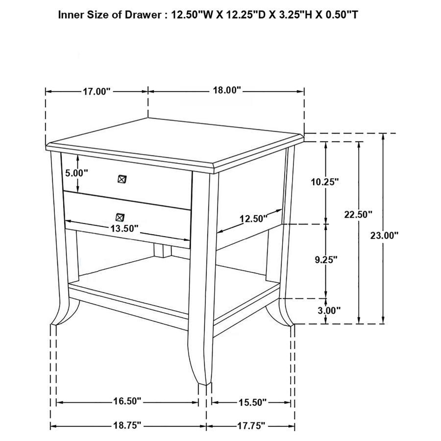 Russo - 2-Drawer Accent Table With Open Shelf - Natural Mango