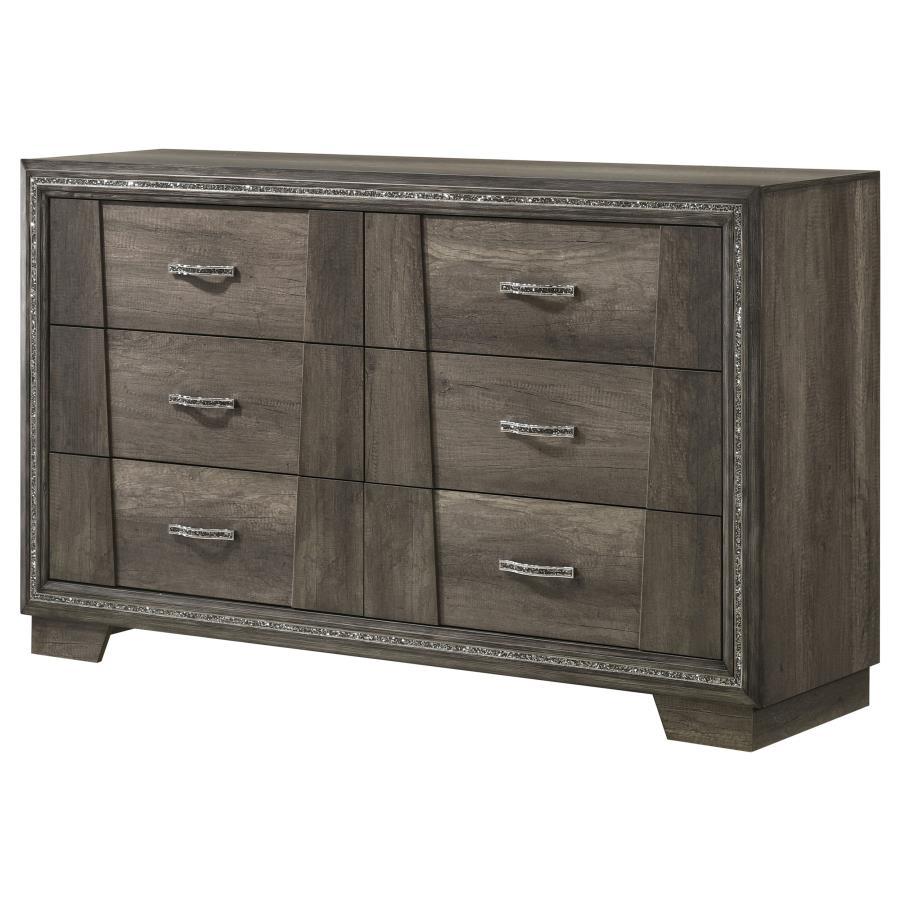 Janine - 6-Drawer Dresser - Grey
