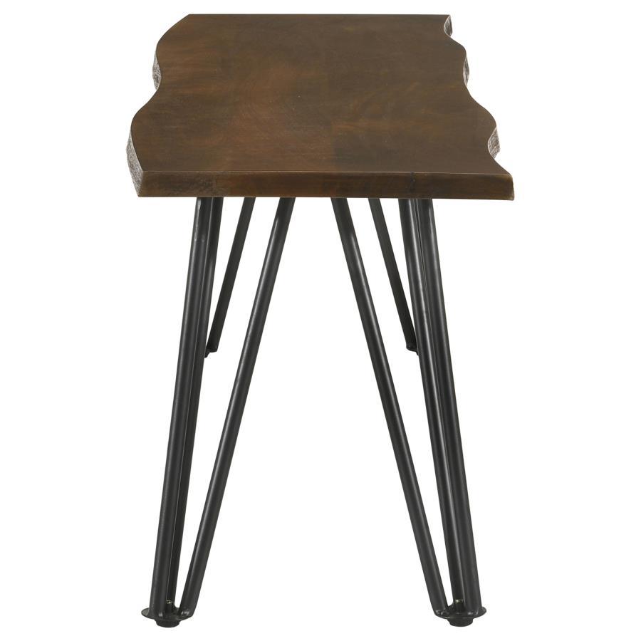 Topeka - Live-Edge Dining Bench - Mango Cocoa and Gunmetal