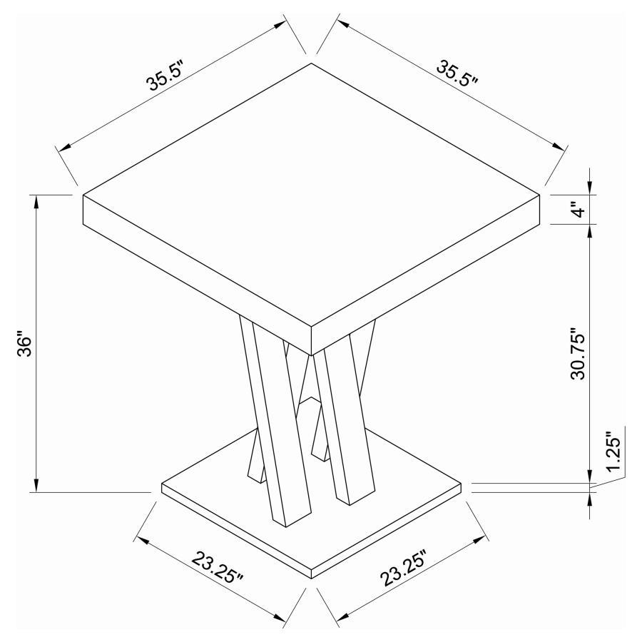 Freda - Square Counter Height Table - Cappuccino