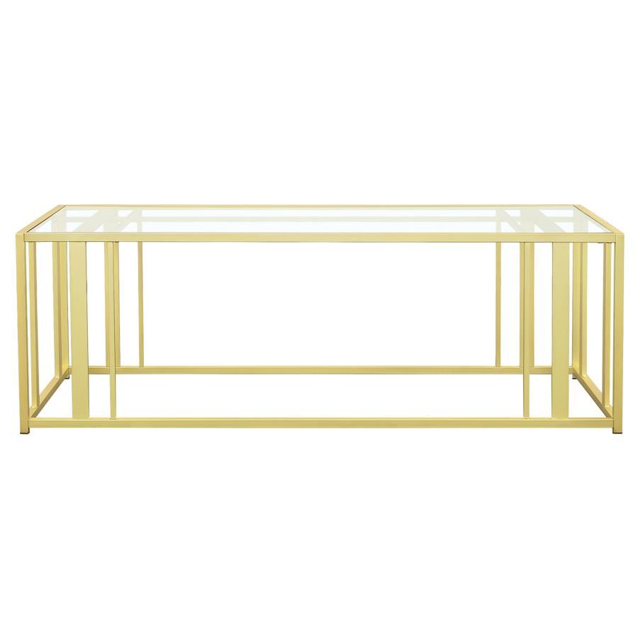 Adri - Metal Frame Coffee Table - Matte Brass