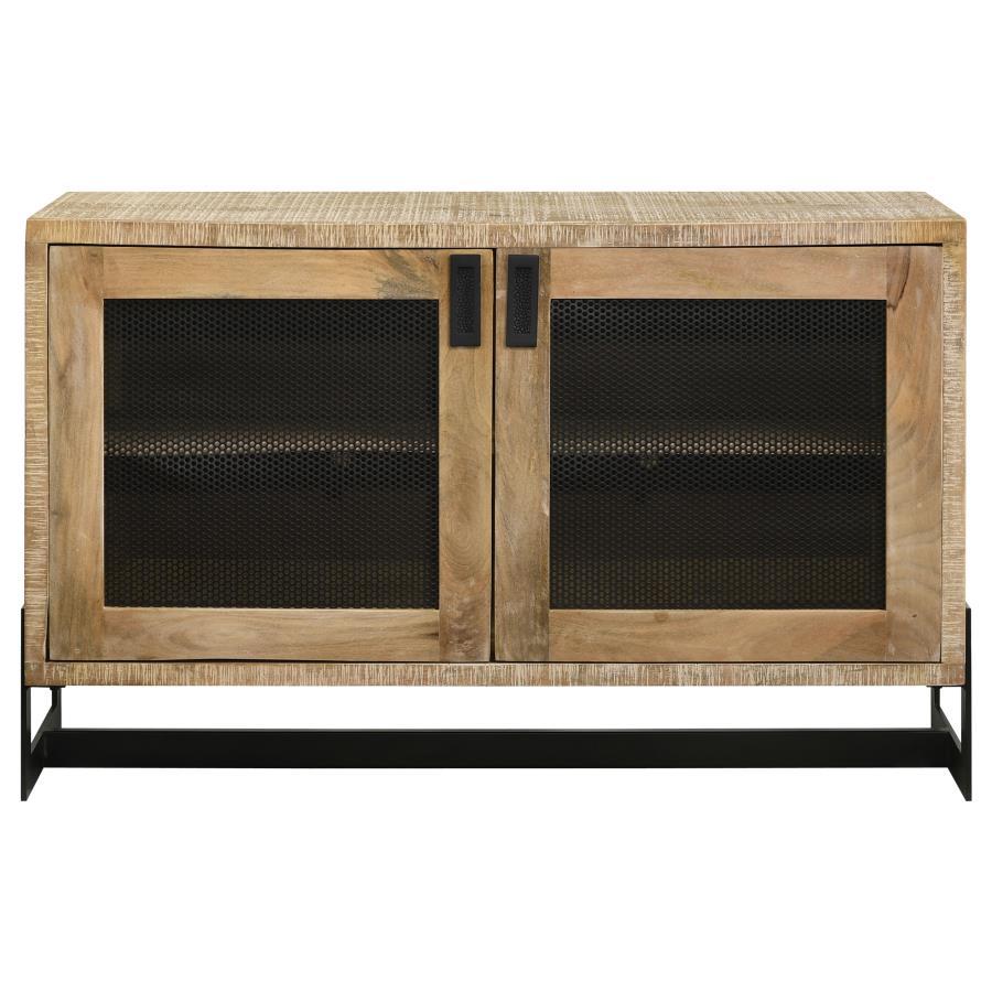 April - 2-Door Accent Cabinet - White Washed and Black