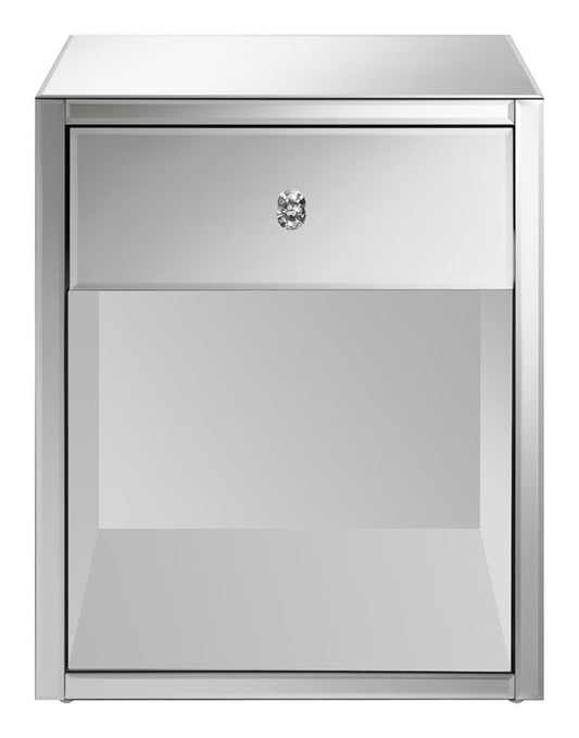 Coquette - 1-Drawer Rectangular Accent Table - Mirror