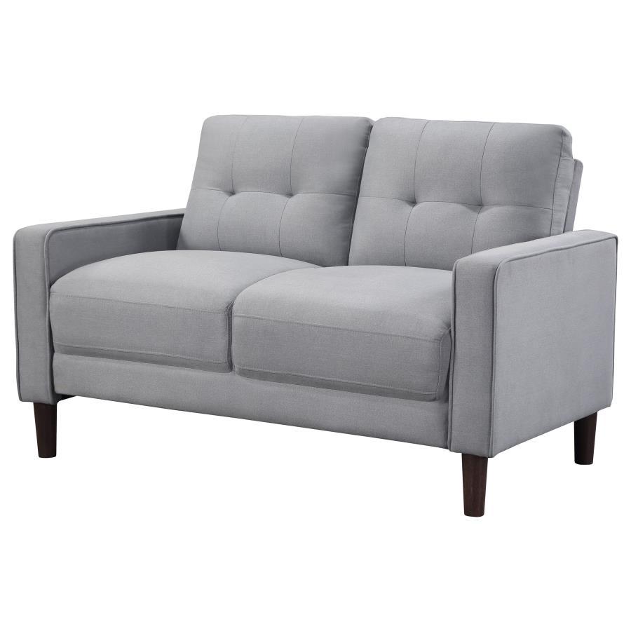 Bowen - Upholstered Track Arms Tufted Loveseat - Grey