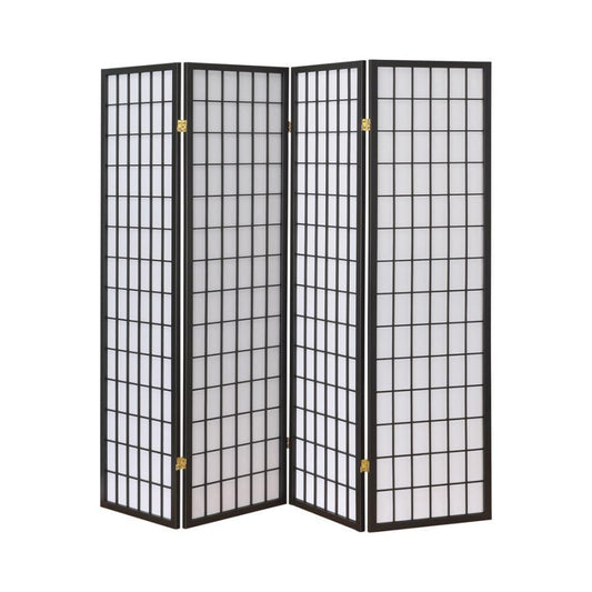 Roberto - 4-panel Linear Grid Design Folding Screen