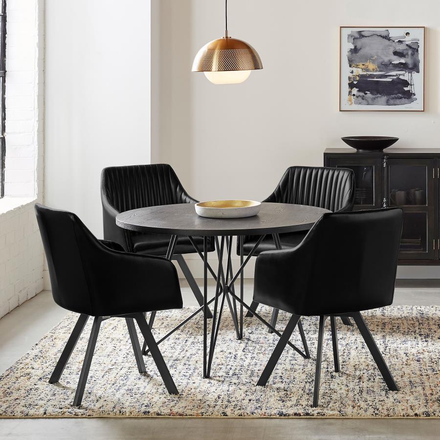 Rennes - Round Table - Black and Gunmetal
