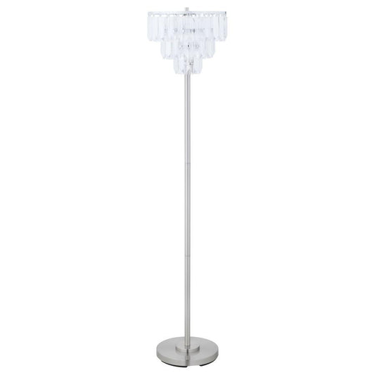 Anya - Metal Base Floor Lamp - Chrome and Crystal