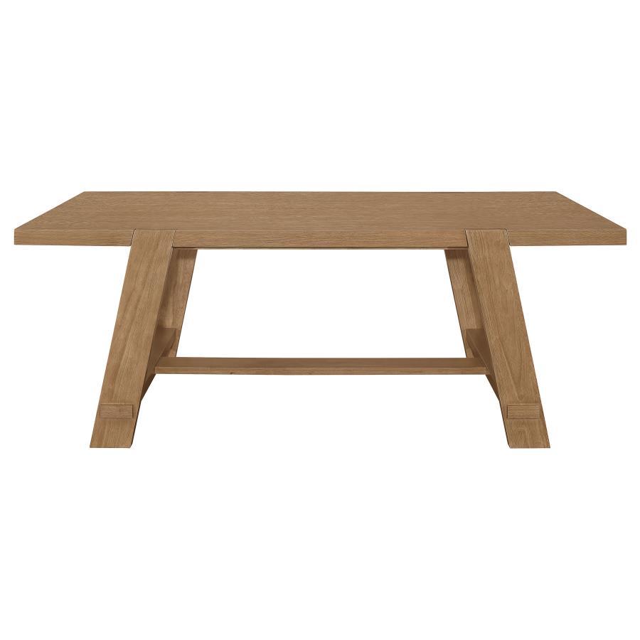 Sharon - Rectangular Trestle Base Dining Table - Blue and Brown