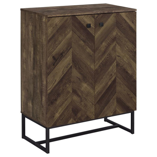 Carolyn - 2-Door Accent Cabinet - Rustic Oak and Gunmetal