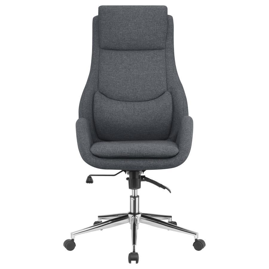 Cruz - Upholstered Office Chair With Padded Seat - Grey and Chrome