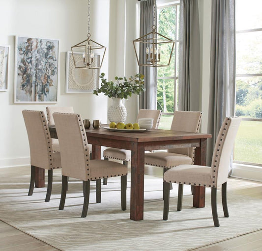 Coleman - 7-Piece Rectangular Dining Set - Rustic Golden Brown