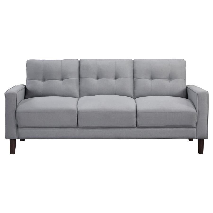 Bowen - 2-Piece Upholstered Track Arms Tufted Sofa Set - Grey