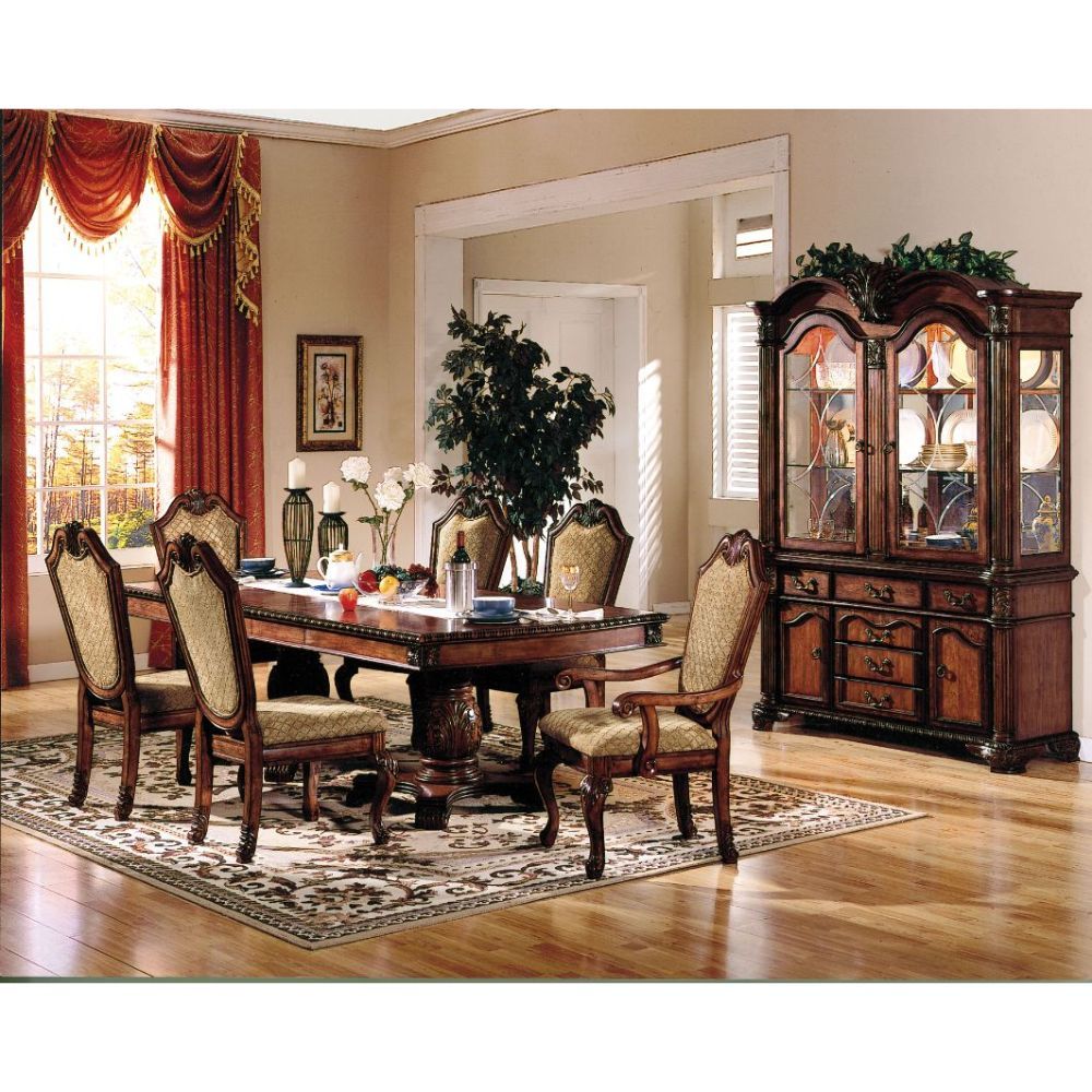 Chateau De Ville - Dining Table With Double Pedestal - Dark Brown - 46"