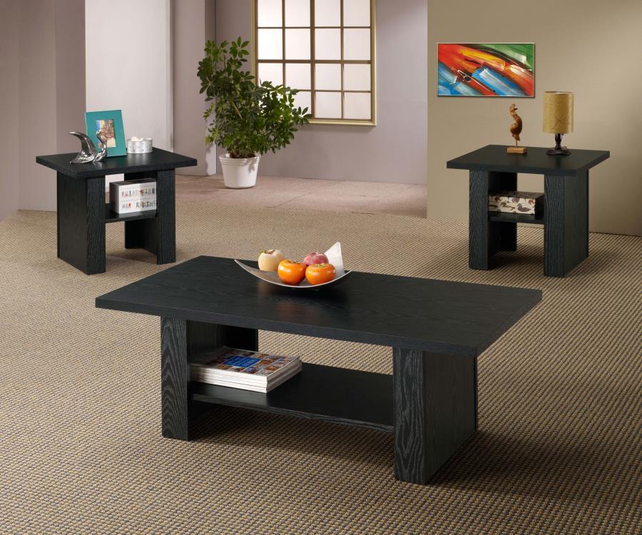 Rodez - 3-Piece Occasional Table Set - Black Oak