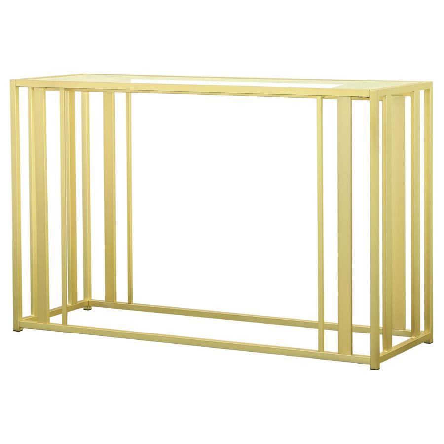 Adri - Metal Frame Sofa Table - Matte Brass