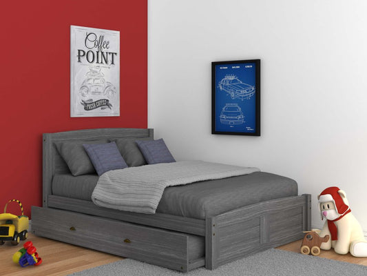 4231R / 4230R Platform Bed in Gray With Trundle