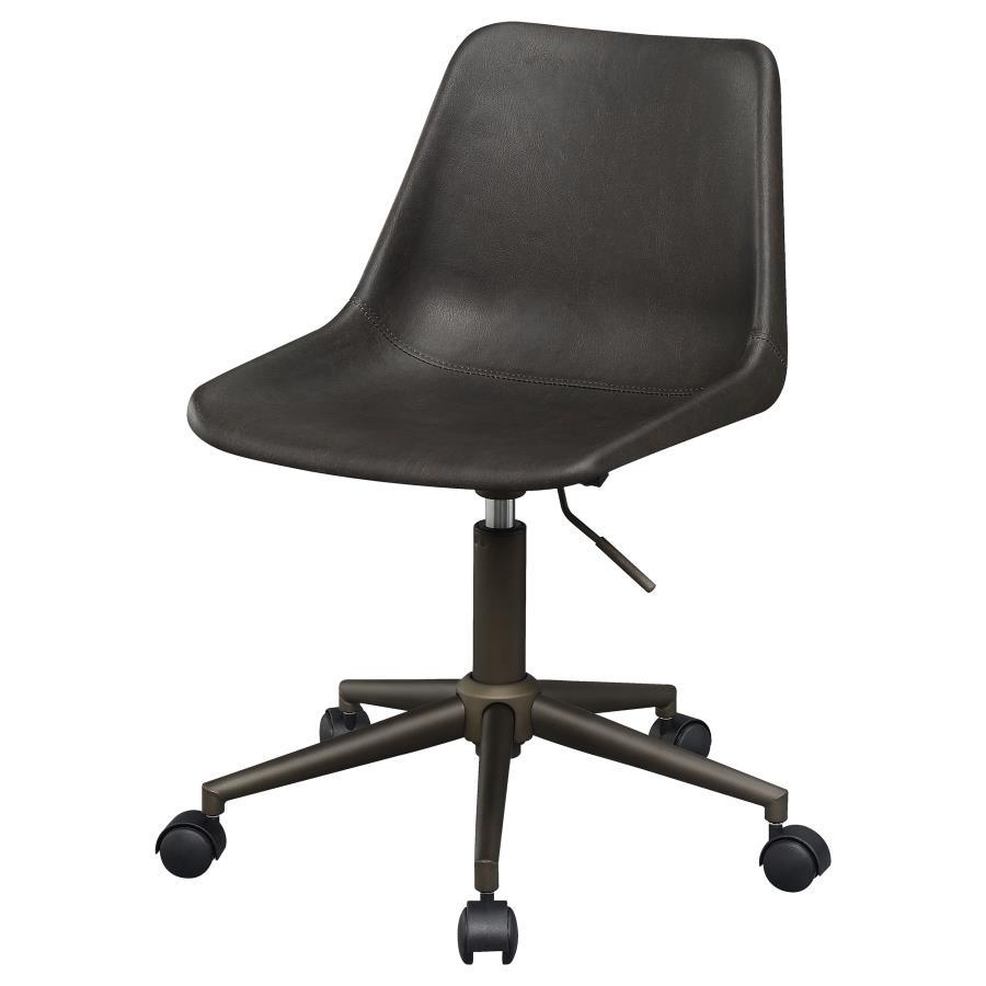 Carnell - Adjustable Height Office Chair With Casters - Brown and Rustic Taupe